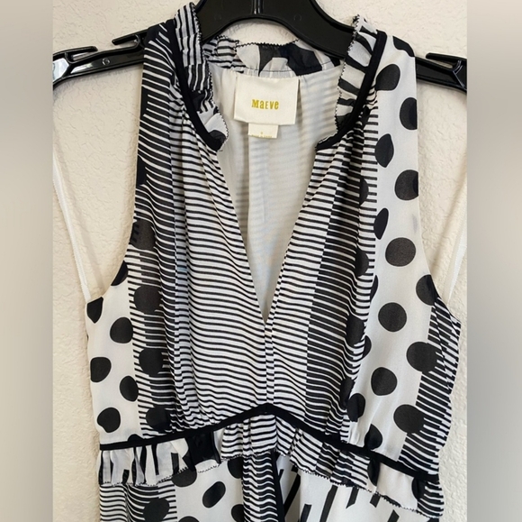 Anthropologie MAEVE high to low black and white dress (Size 4) 🖤👗🤍 NWOT - Picture 11 of 16